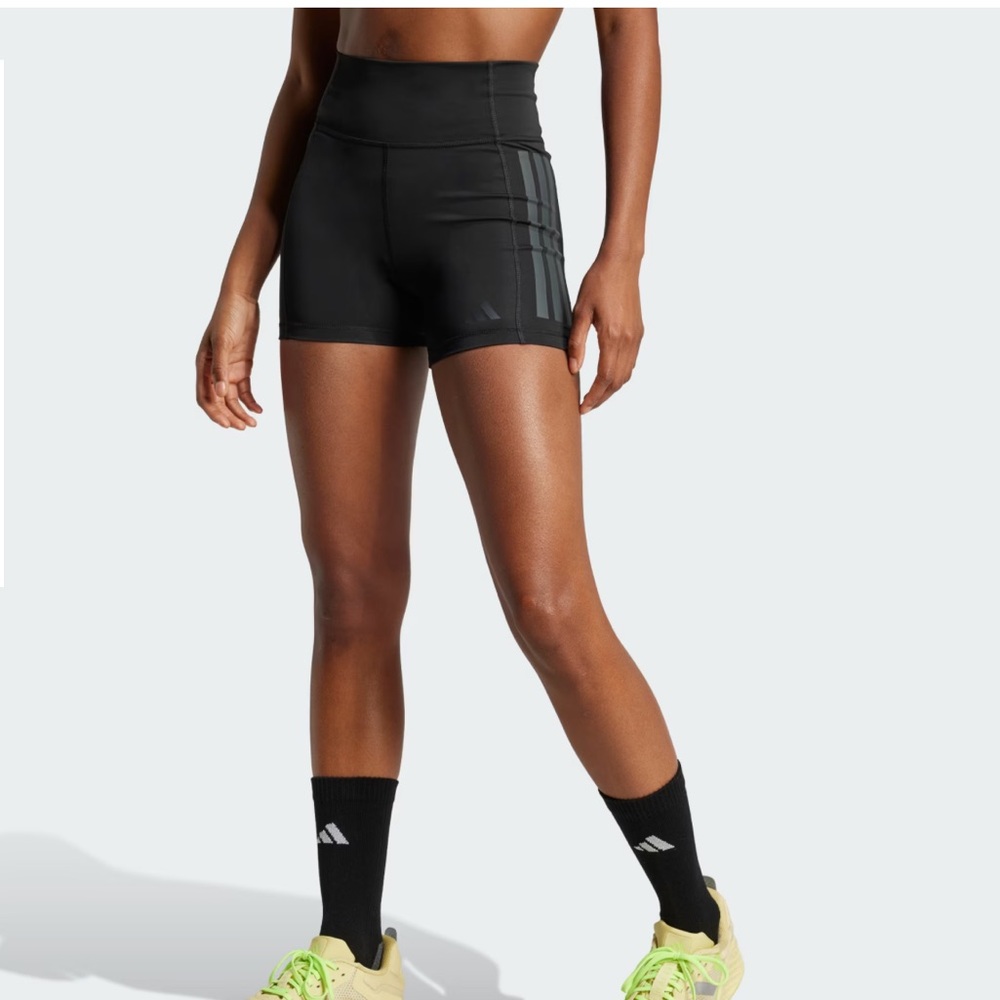 NWOT Adidas OPTIME 3-STRIPES 1/4 SHORT LEGGINGS biker